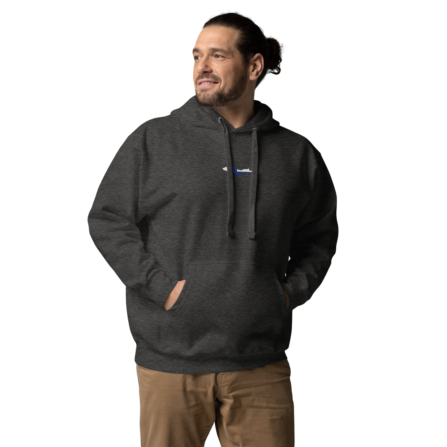 Michigan Upper Peninsula Hoodie (w/ Embroidered UP Finland Flag Outline) | Unisex Premium