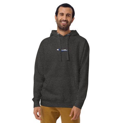 Michigan Upper Peninsula Hoodie (w/ Embroidered UP Finland Flag Outline) | Unisex Premium