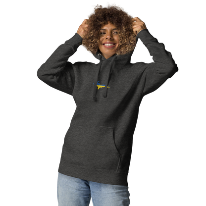 Michigan Upper Peninsula Hoodie (w/ Embroidered Ukraine Flag Outline) | Unisex Premium