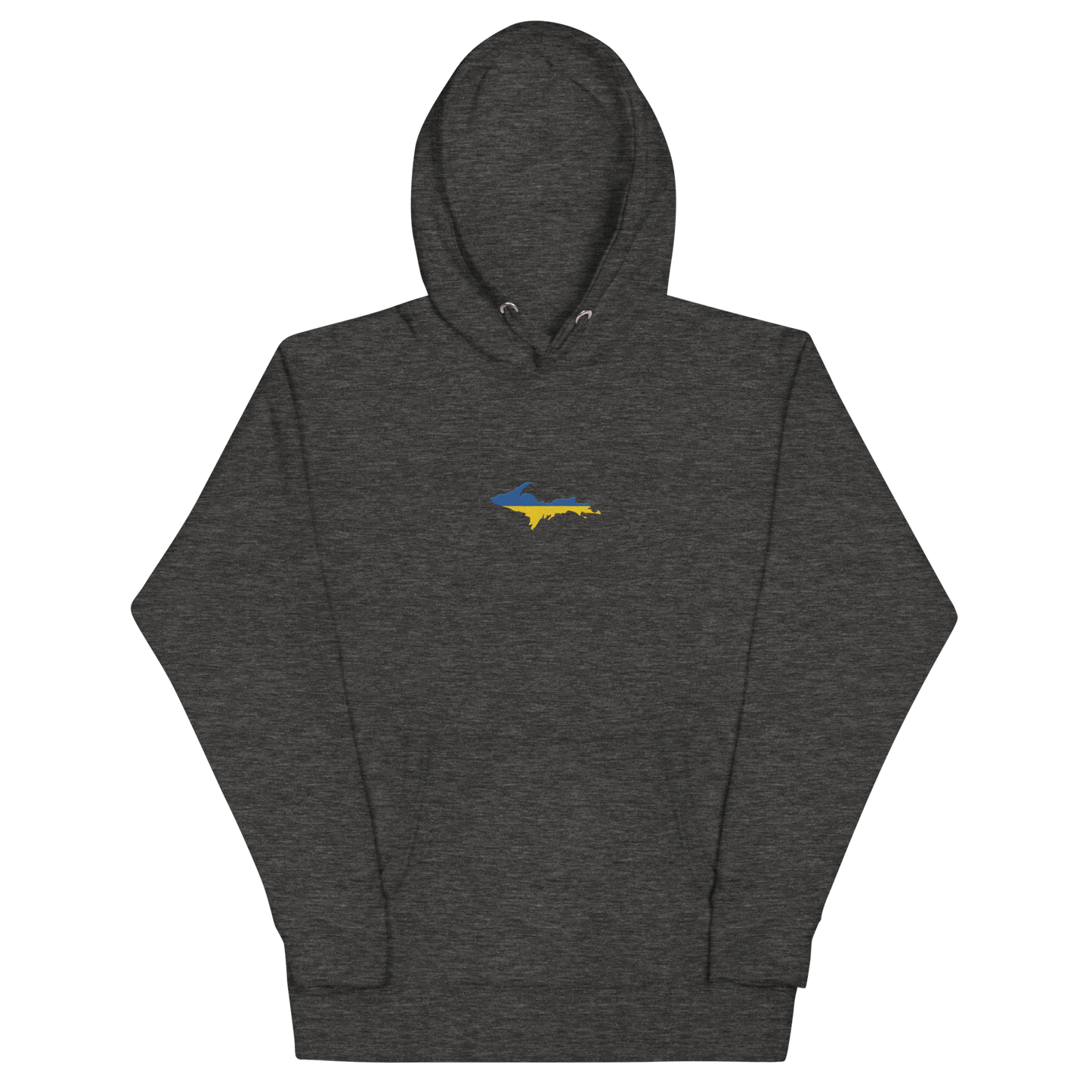 Michigan Upper Peninsula Hoodie (w/ Embroidered Ukraine Flag Outline) | Unisex Premium