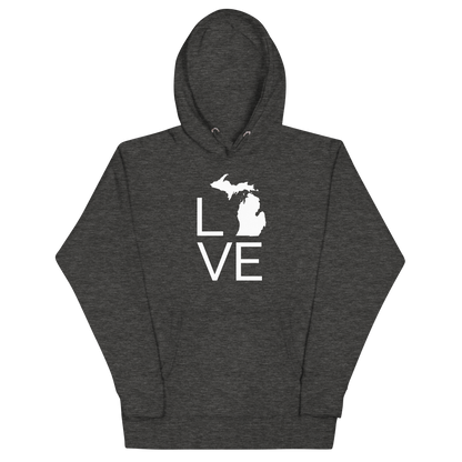 Michigan 'Love' Unisex Premium Hoodie (Thin Sans Font w/MI Outline)