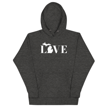 Michigan 'Love' Unisex Premium Hoodie (Didone Font w/MI Outline)