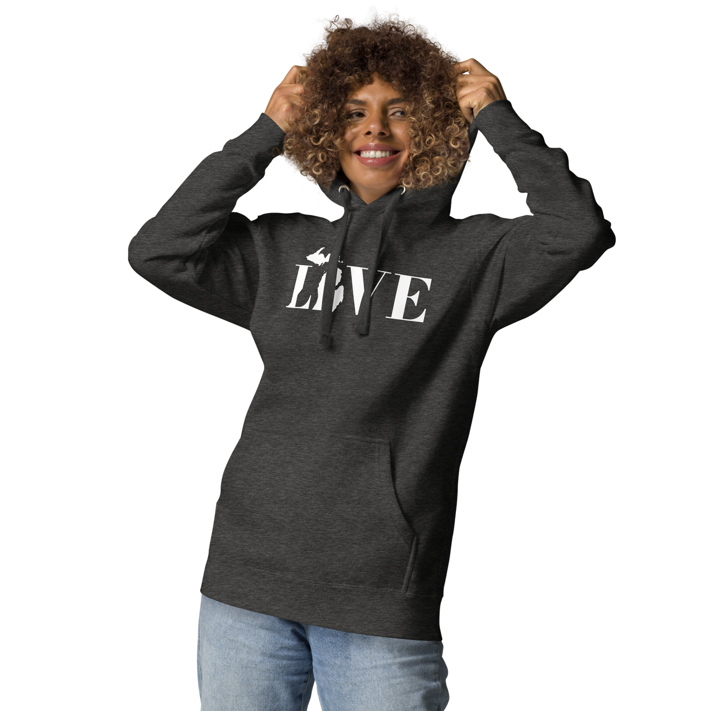 Michigan 'Love' Unisex Premium Hoodie (Didone Font w/MI Outline)