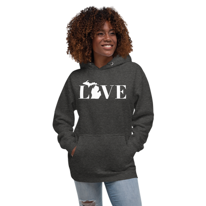 Michigan 'Love' Unisex Premium Hoodie (Didone Font w/MI Outline)