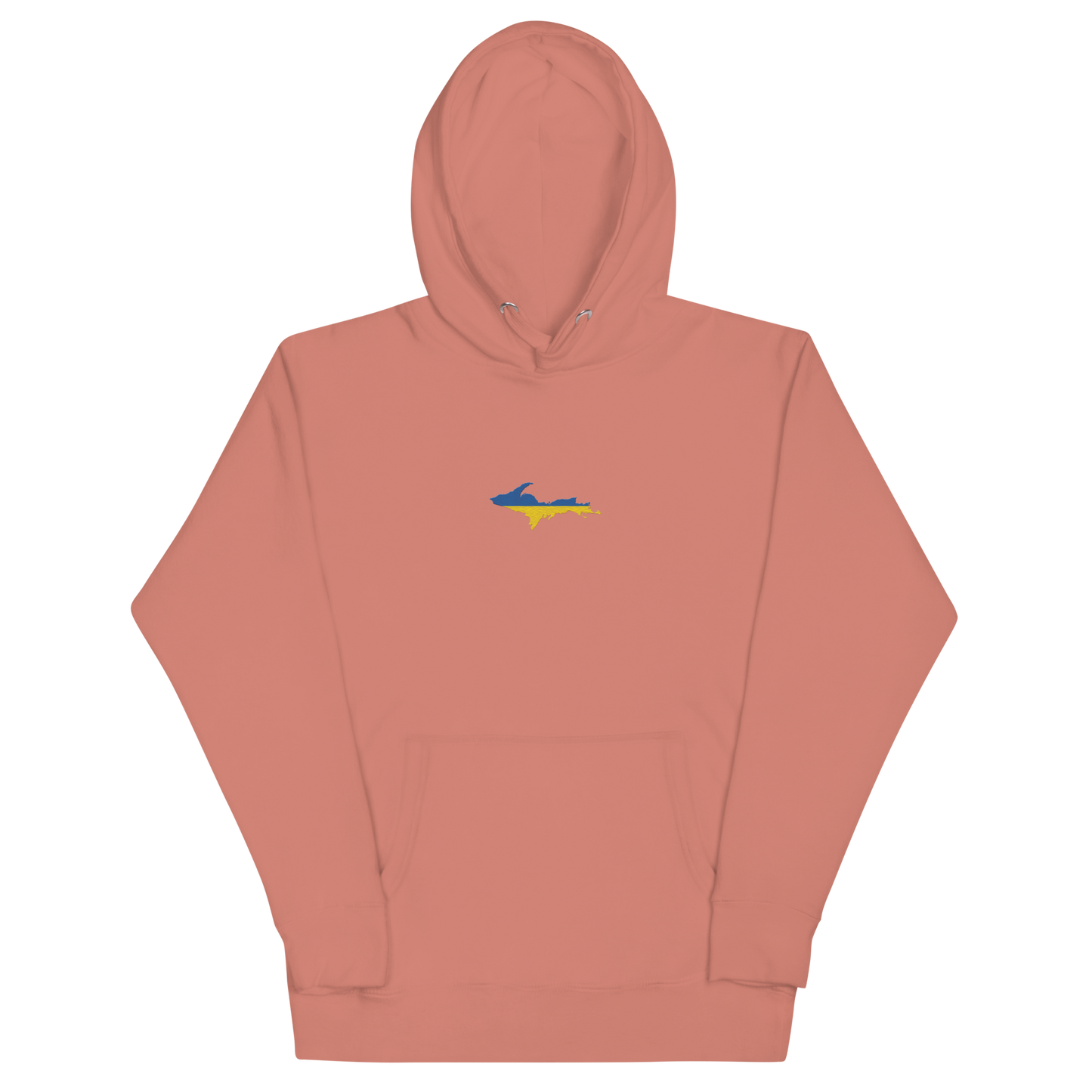 Michigan Upper Peninsula Hoodie (w/ Embroidered Ukraine Flag Outline) | Unisex Premium