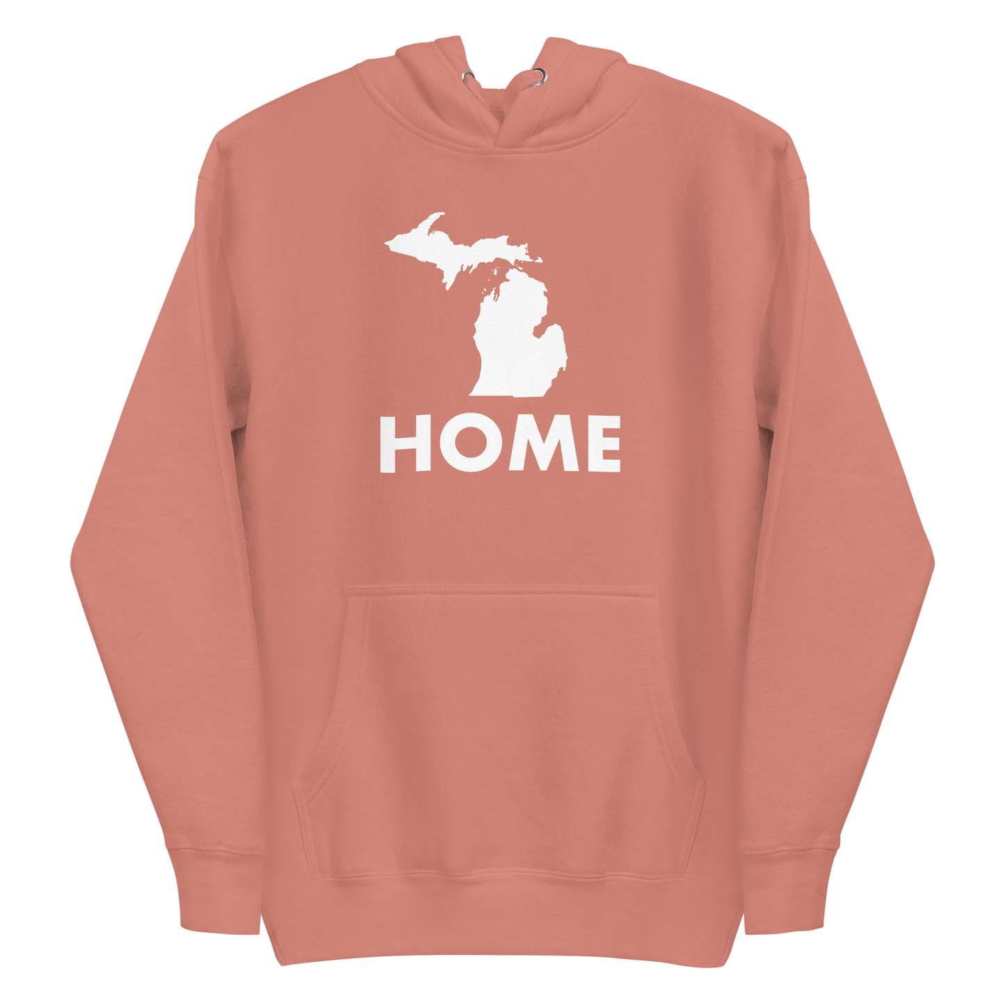 Michigan 'Home' Unisex Premium Hoodie (Geometric Sans Font w/ MI Outline)