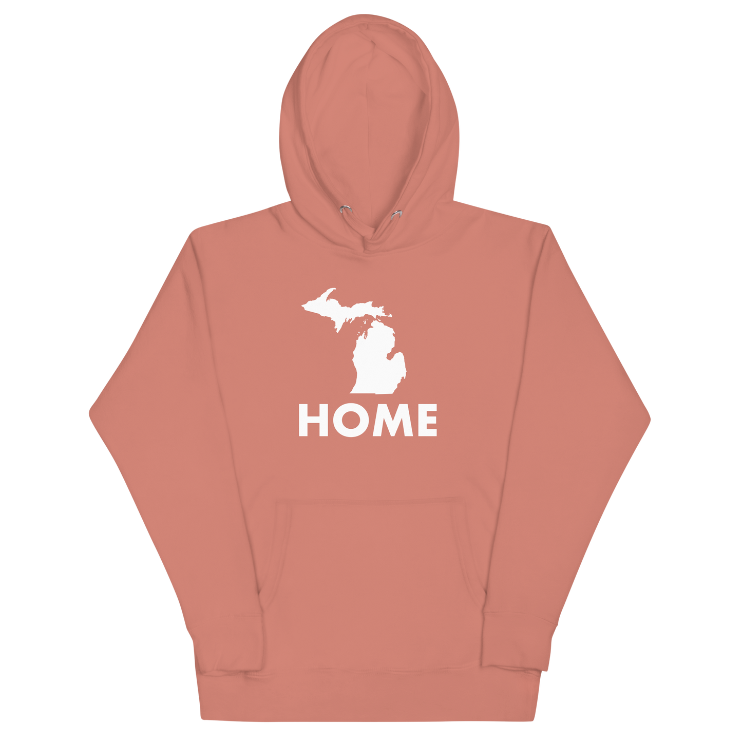 Michigan 'Home' Unisex Premium Hoodie (Geometric Sans Font w/ MI Outline)