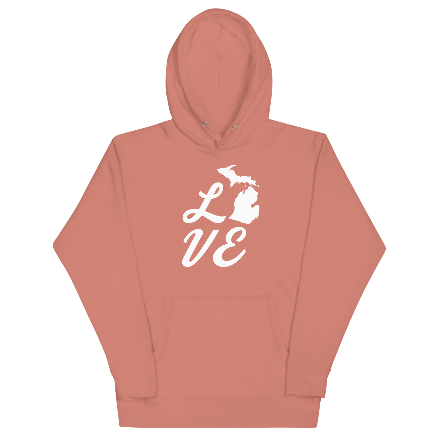 Michigan 'Love' Unisex Premium Hoodie (Script Font w/MI Outline)