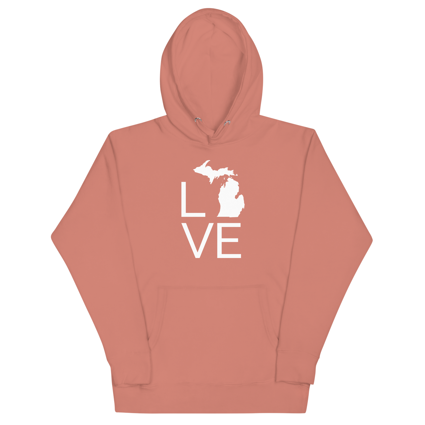 Michigan 'Love' Unisex Premium Hoodie (Thin Sans Font w/MI Outline)