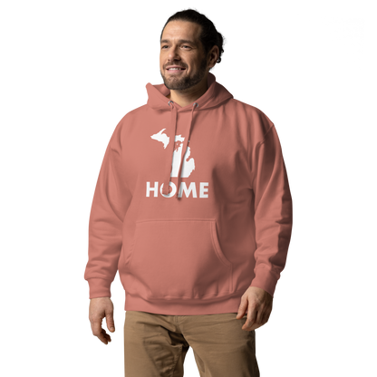 Michigan 'Home' Unisex Premium Hoodie (Geometric Sans Font w/ MI Outline)