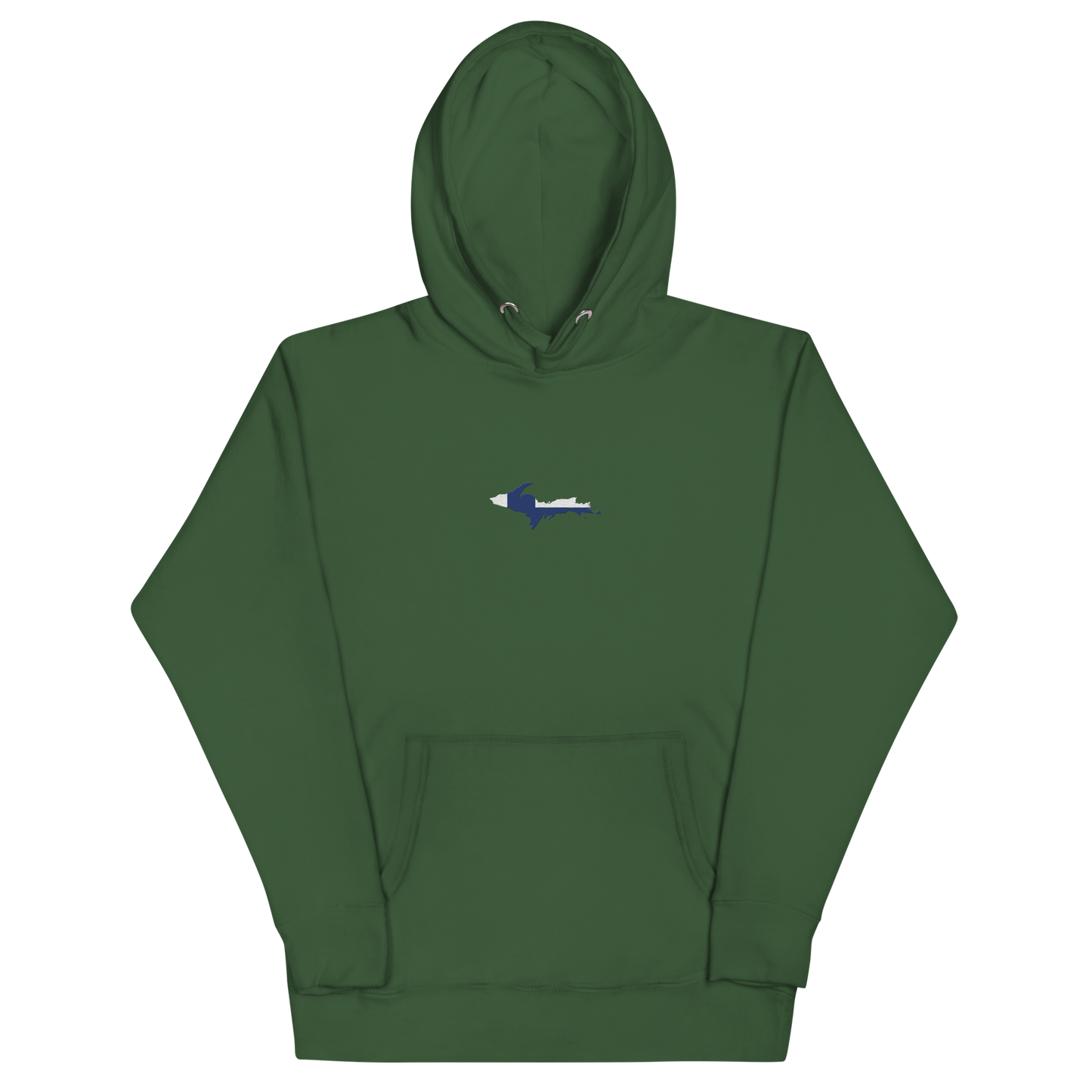 Michigan Upper Peninsula Hoodie (w/ Embroidered UP Finland Flag Outline) | Unisex Premium