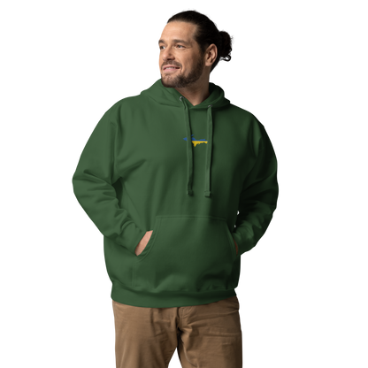 Michigan Upper Peninsula Hoodie (w/ Embroidered Ukraine Flag Outline) | Unisex Premium