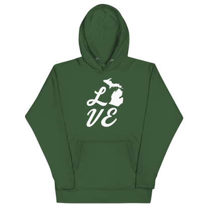 Michigan 'Love' Unisex Premium Hoodie (Script Font w/MI Outline)