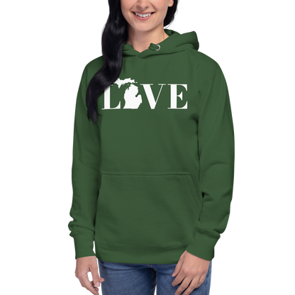 Michigan 'Love' Unisex Premium Hoodie (Didone Font w/MI Outline)