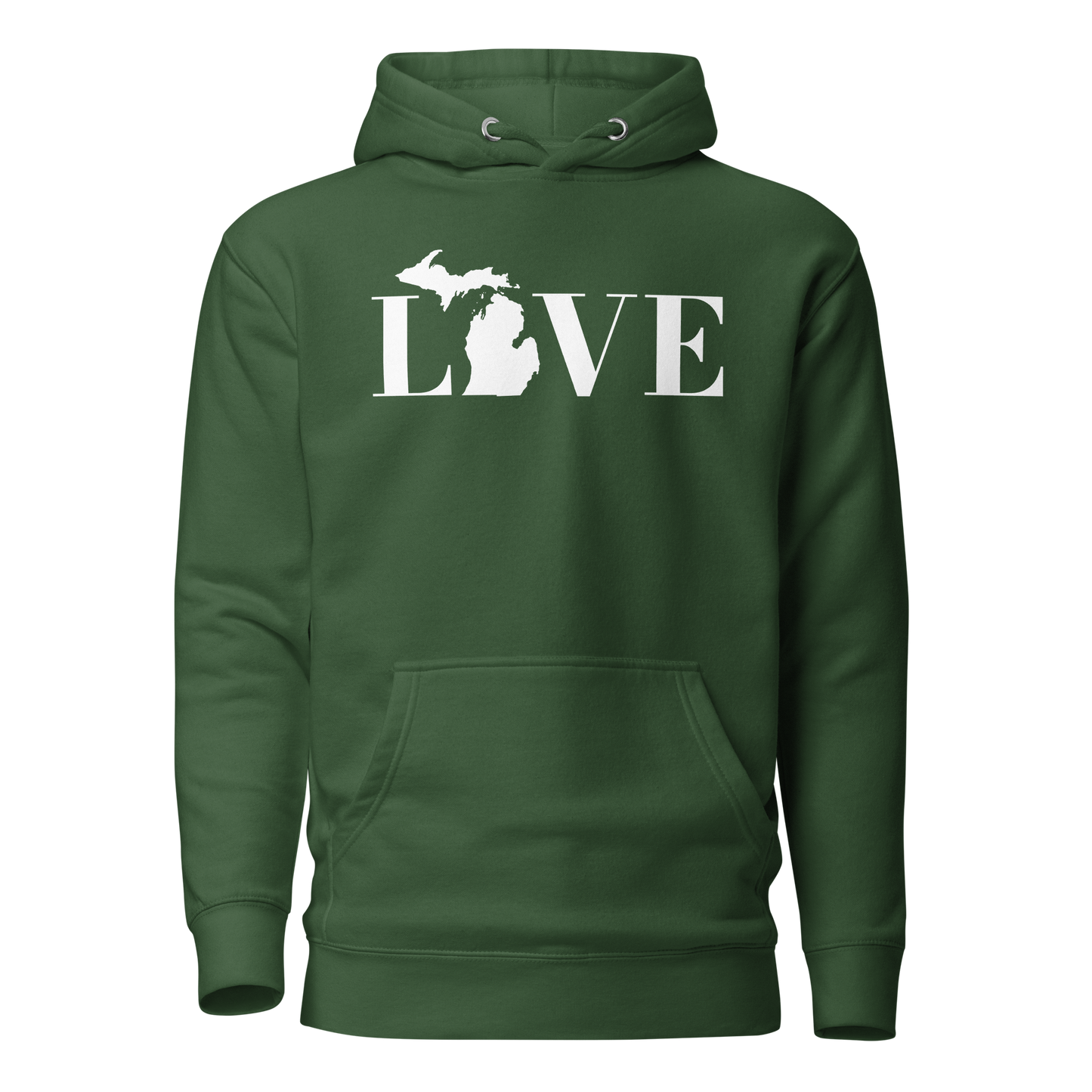 Michigan 'Love' Unisex Premium Hoodie (Didone Font w/MI Outline)