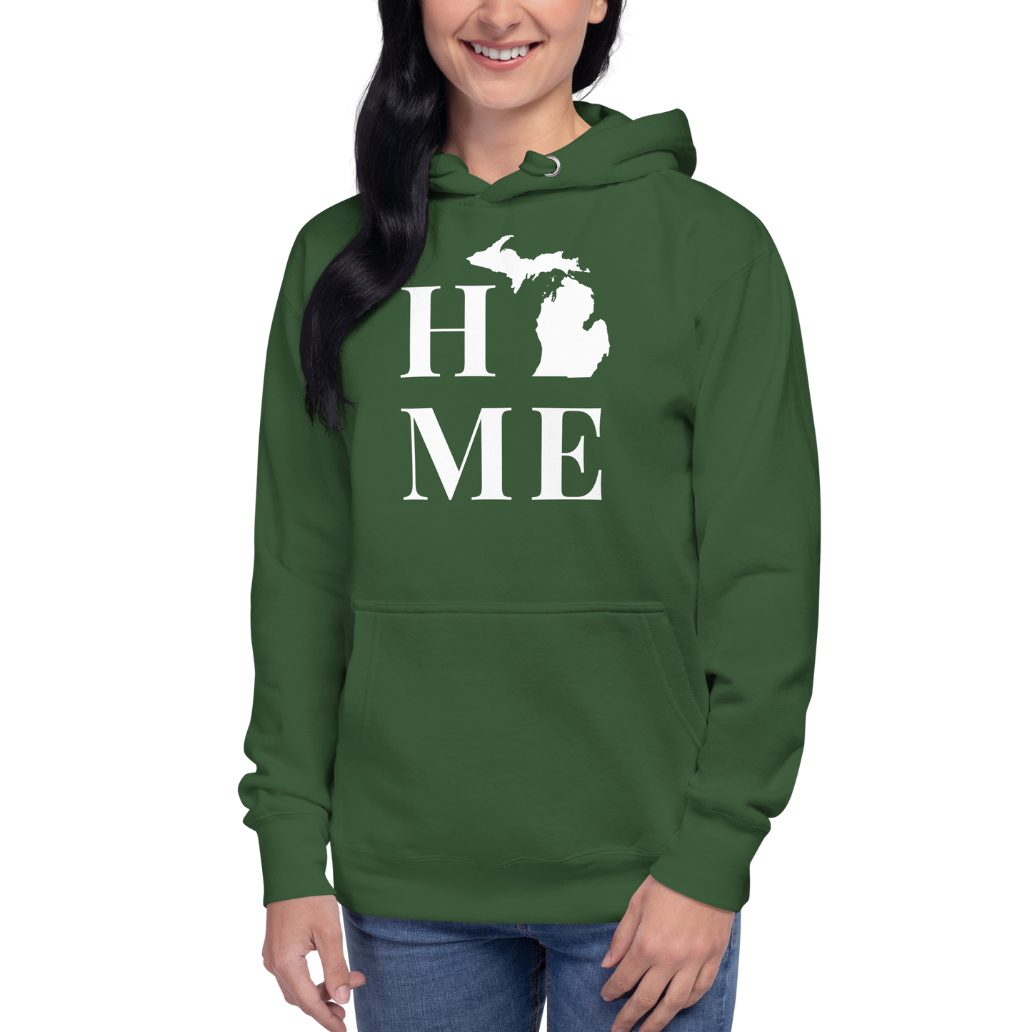 Michigan 'Home' Unisex Premium Hoodie (Serif Font)