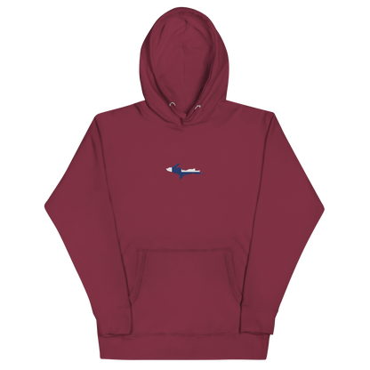 Michigan Upper Peninsula Hoodie (w/ Embroidered UP Finland Flag Outline) | Unisex Premium