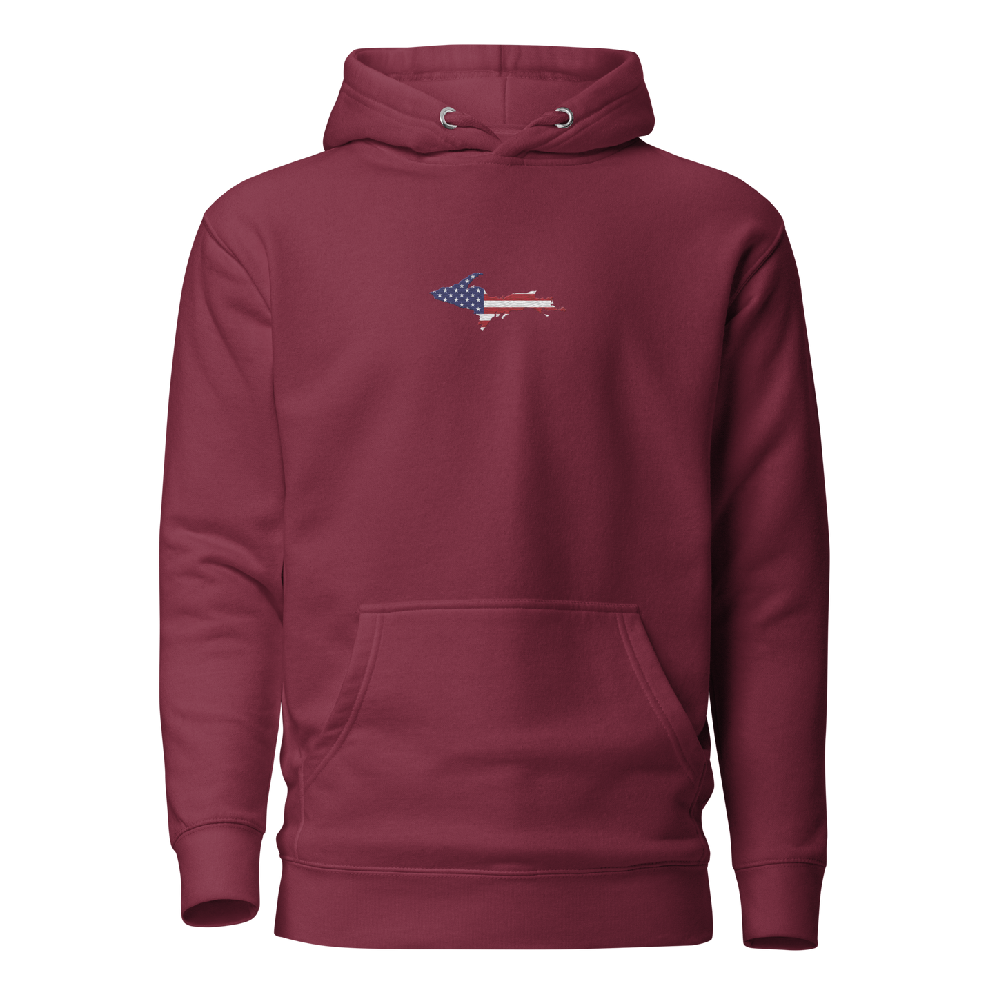 Michigan Upper Peninsula Hoodie (w/ Embroidered UP USA Flag Outline) | Unisex Premium