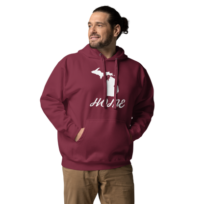 Michigan 'Home' Unisex Premium Hoodie (Script Font w/ MI Outline)