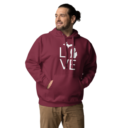 Michigan 'Love' Unisex Premium Hoodie (Thin Sans Font w/MI Outline)