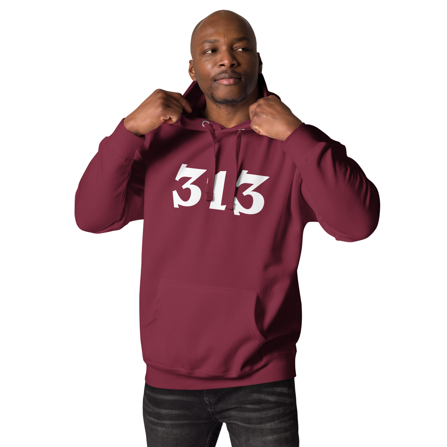 Detroit '313' Hoodie (Angry Serif Font) | Unisex Premium