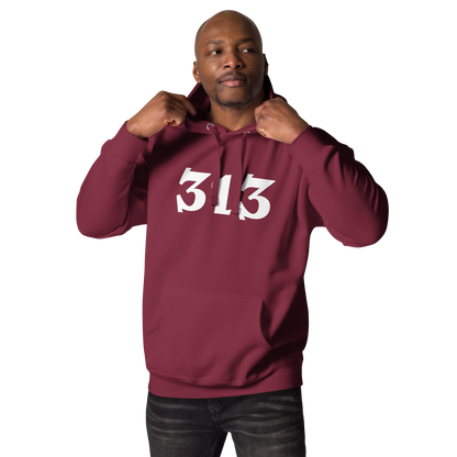 Detroit '313' Hoodie (Angry Serif Font) | Unisex Premium