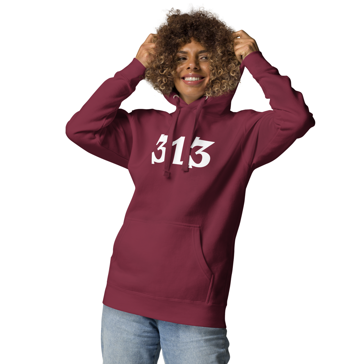 Detroit '313' Hoodie (Angry Serif Font) | Unisex Premium