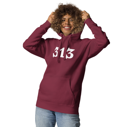 Detroit '313' Hoodie (Angry Serif Font) | Unisex Premium