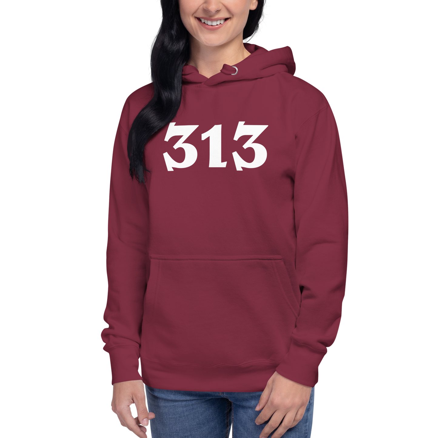 Detroit '313' Hoodie (Angry Serif Font) | Unisex Premium