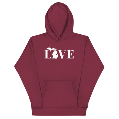 Michigan 'Love' Unisex Premium Hoodie (Didone Font w/MI Outline)