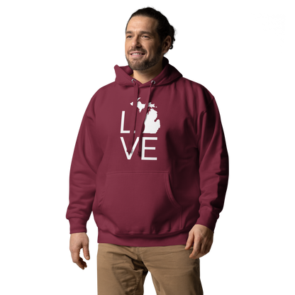 Michigan 'Love' Unisex Premium Hoodie (Thin Sans Font w/MI Outline)