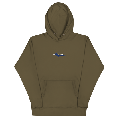 Michigan Upper Peninsula Hoodie (w/ Embroidered UP Finland Flag Outline) | Unisex Premium