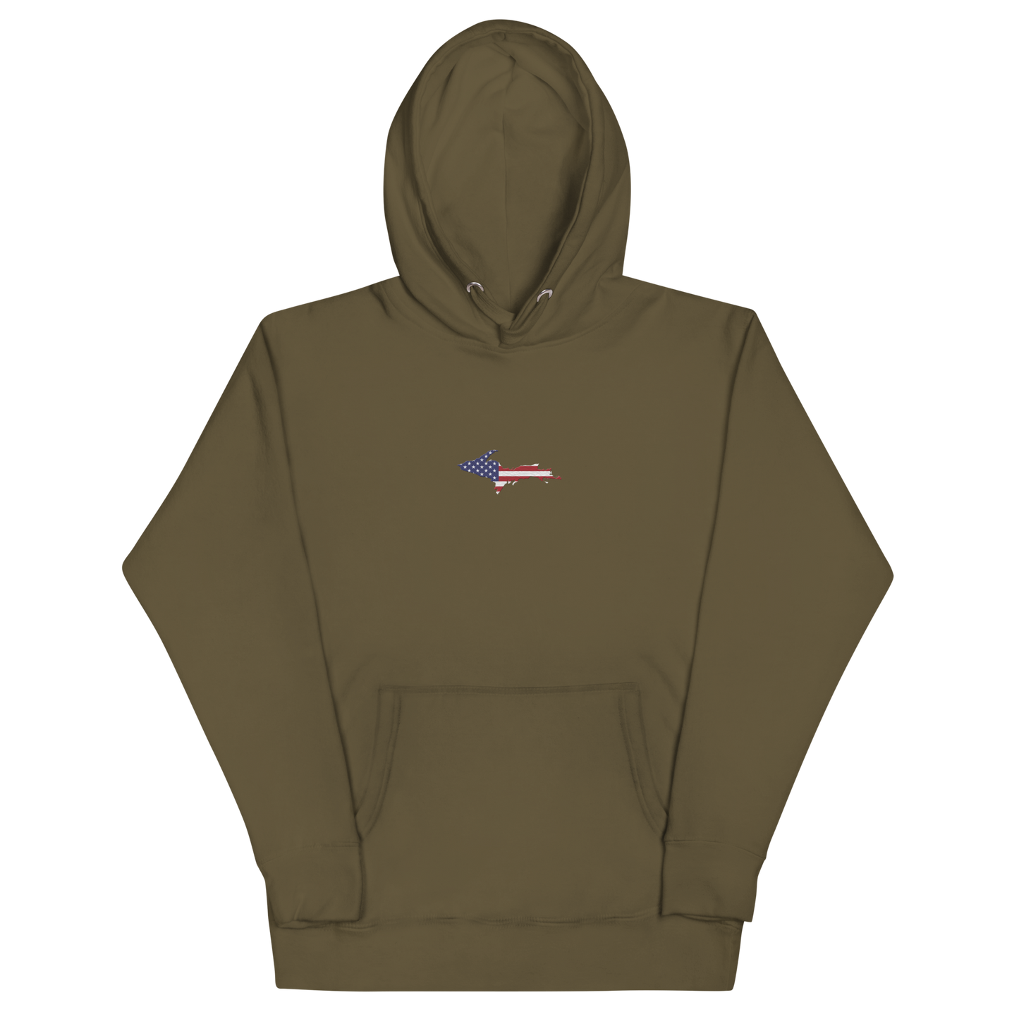 Michigan Upper Peninsula Hoodie (w/ Embroidered UP USA Flag Outline) | Unisex Premium