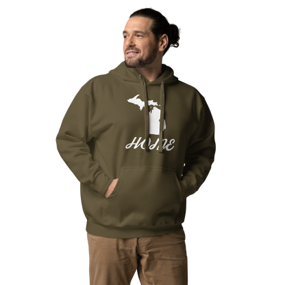 Michigan 'Home' Unisex Premium Hoodie (Script Font w/ MI Outline)