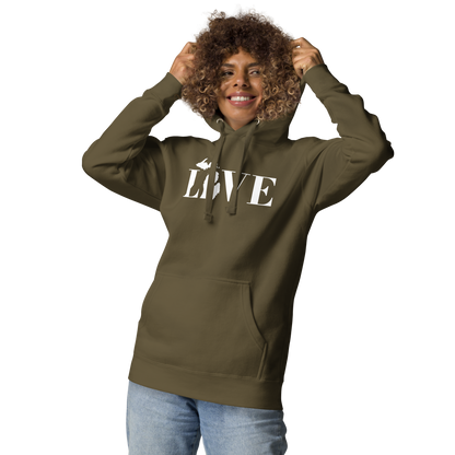 Michigan 'Love' Unisex Premium Hoodie (Didone Font w/MI Outline)