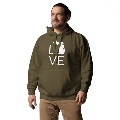 Michigan 'Love' Unisex Premium Hoodie (Thin Sans Font w/MI Outline)