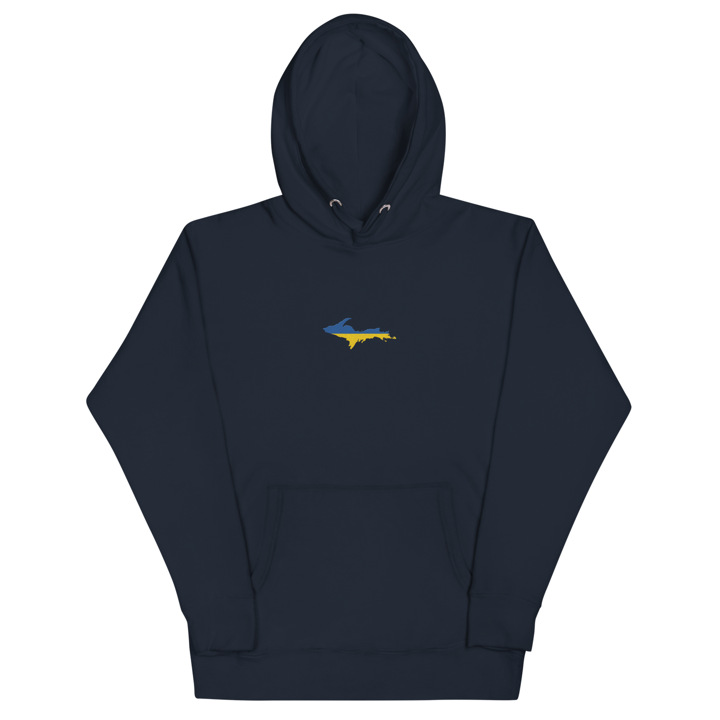 Michigan Upper Peninsula Hoodie (w/ Embroidered Ukraine Flag Outline) | Unisex Premium