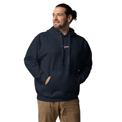 Michigan Upper Peninsula Hoodie (w/ Embroidered UP USA Flag Outline) | Unisex Premium