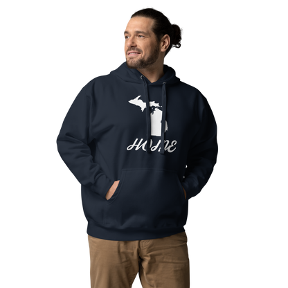 Michigan 'Home' Unisex Premium Hoodie (Script Font w/ MI Outline)