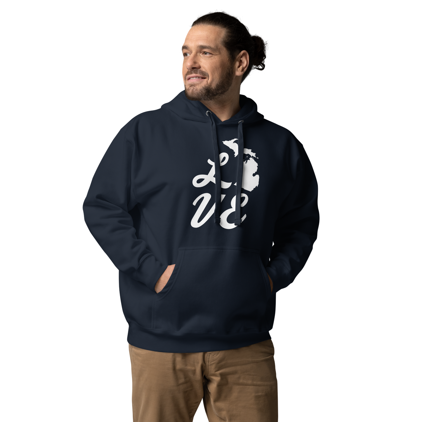 Michigan 'Love' Unisex Premium Hoodie (Script Font w/MI Outline)