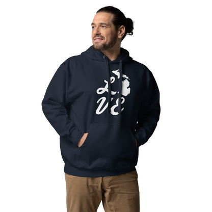 Michigan 'Love' Unisex Premium Hoodie (Script Font w/MI Outline)