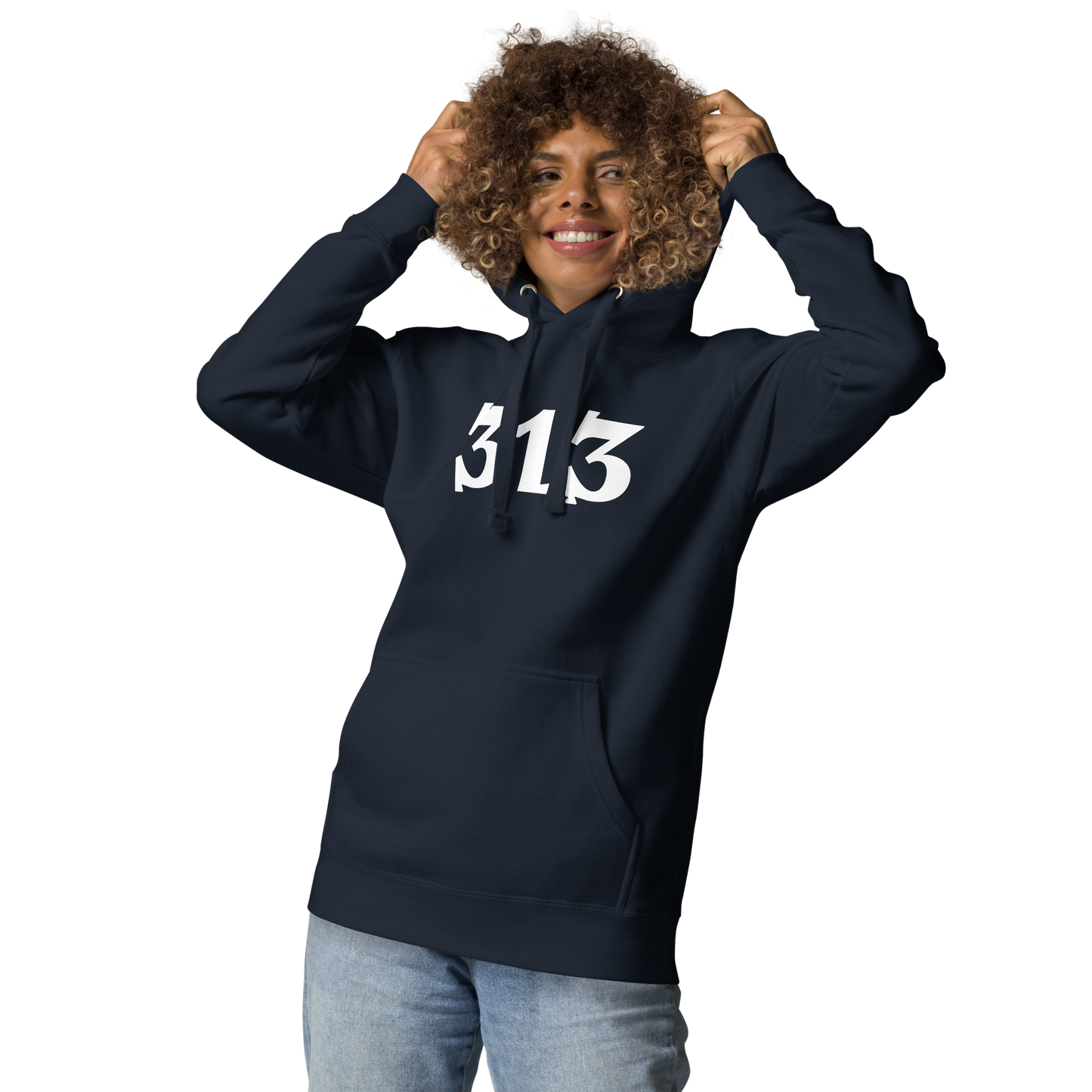 Detroit '313' Hoodie (Angry Serif Font) | Unisex Premium