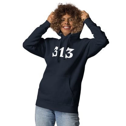 Detroit '313' Hoodie (Angry Serif Font) | Unisex Premium