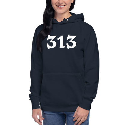 Detroit '313' Hoodie (Angry Serif Font) | Unisex Premium