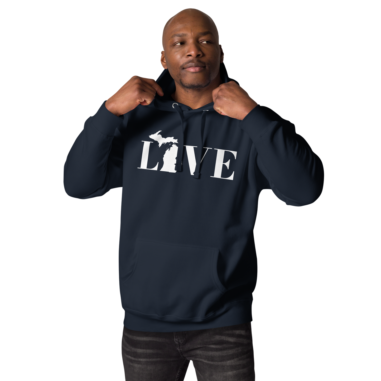 Michigan 'Love' Unisex Premium Hoodie (Didone Font w/MI Outline)