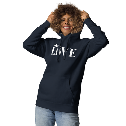 Michigan 'Love' Unisex Premium Hoodie (Didone Font w/MI Outline)