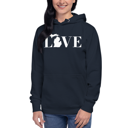 Michigan 'Love' Unisex Premium Hoodie (Didone Font w/MI Outline)