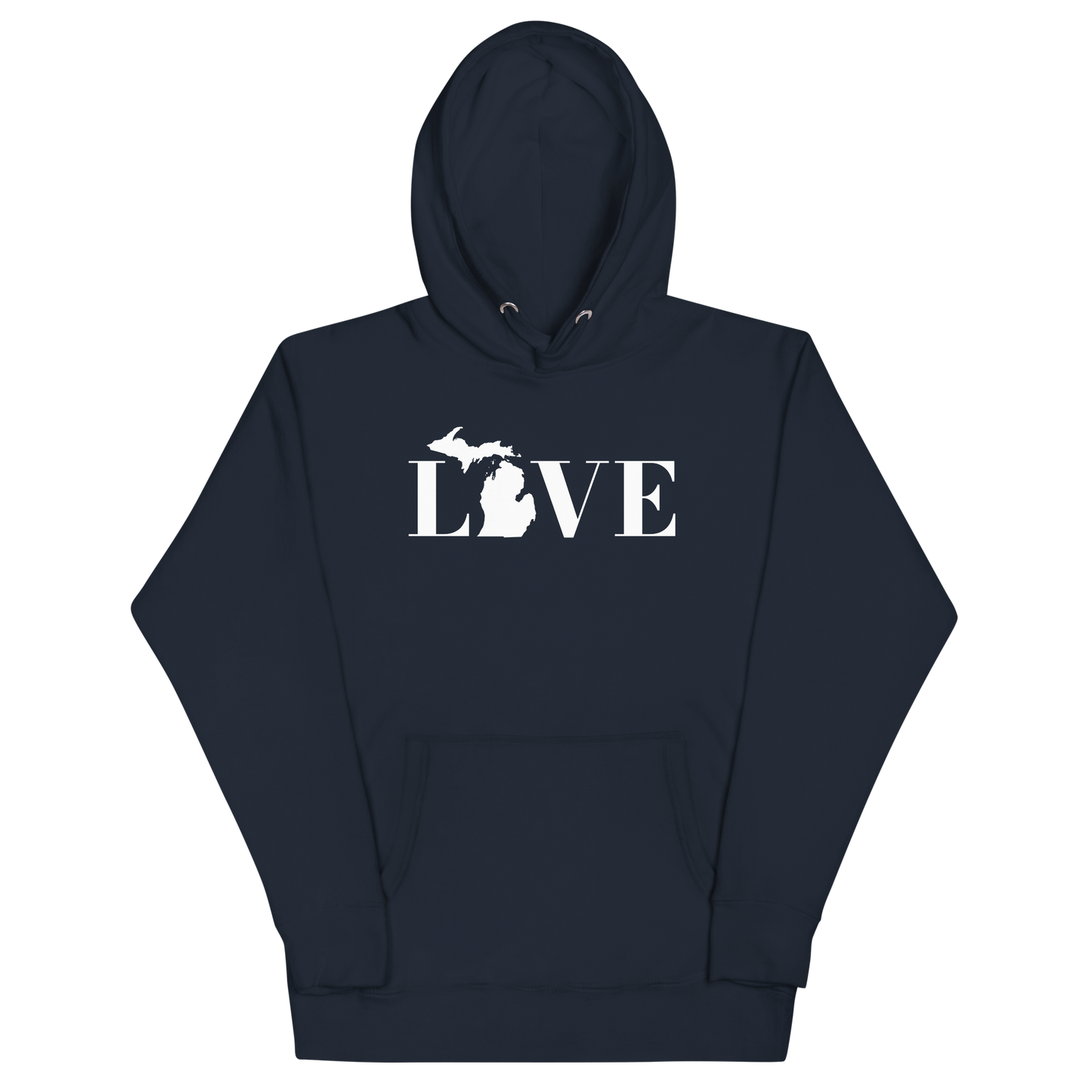 Michigan 'Love' Unisex Premium Hoodie (Didone Font w/MI Outline)