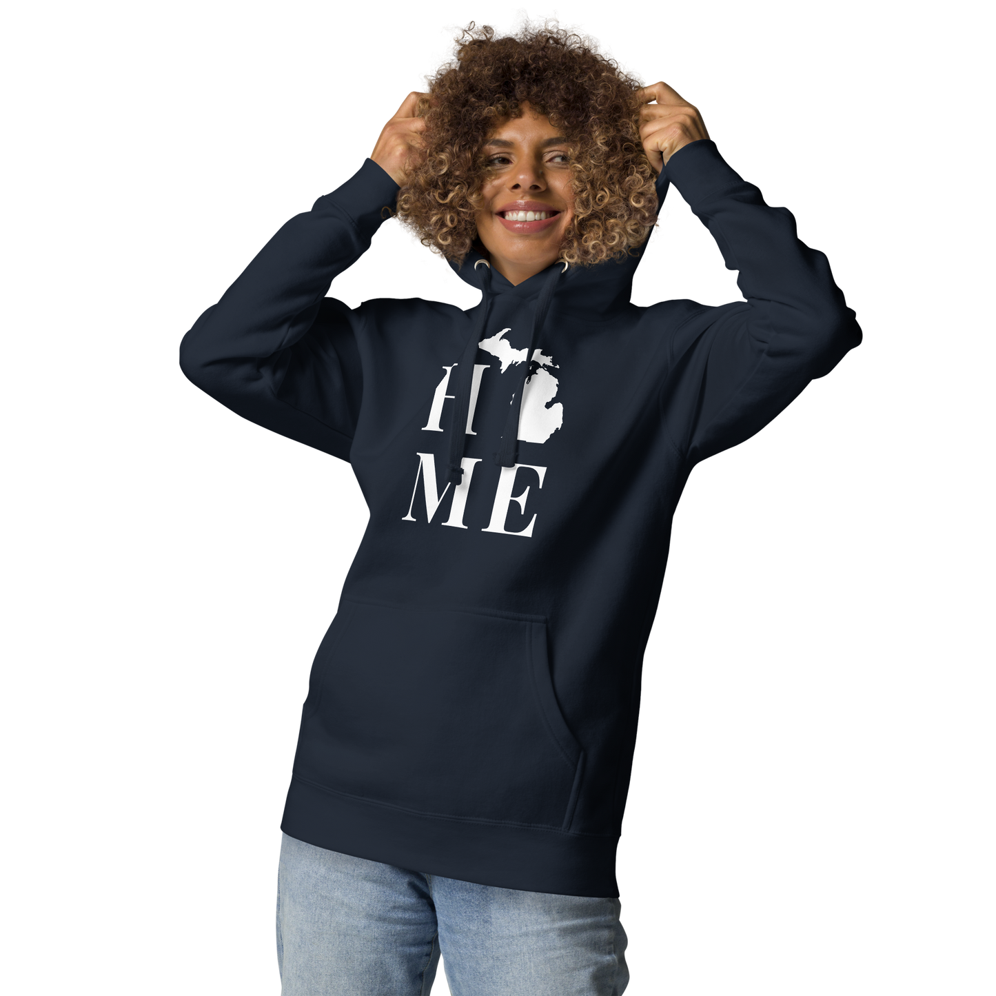 Michigan 'Home' Unisex Premium Hoodie (Serif Font)