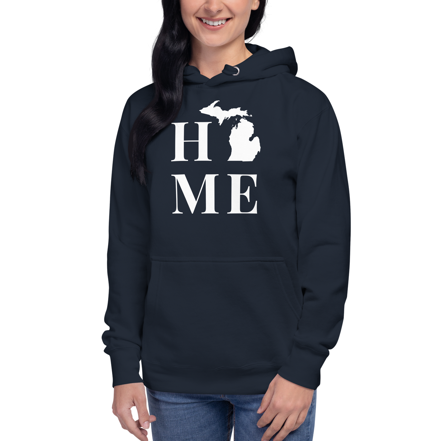 Michigan 'Home' Unisex Premium Hoodie (Serif Font)